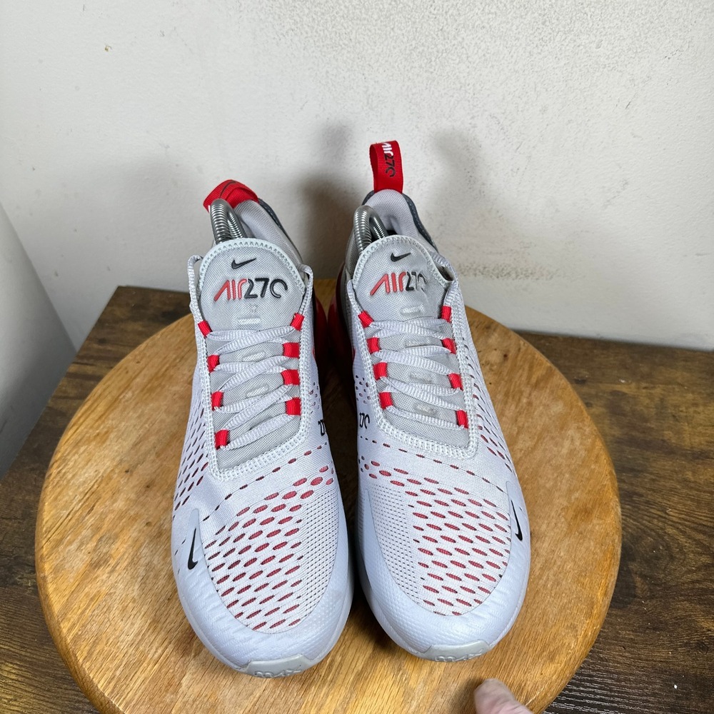 Nike Air Max 270 Mens Wolf Grey University Red AH8050-018 Running Shoes Size 8.5 - Picture 6 of 8